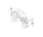 Whirlpool LTG5243DQC dryer front panel and door parts diagram