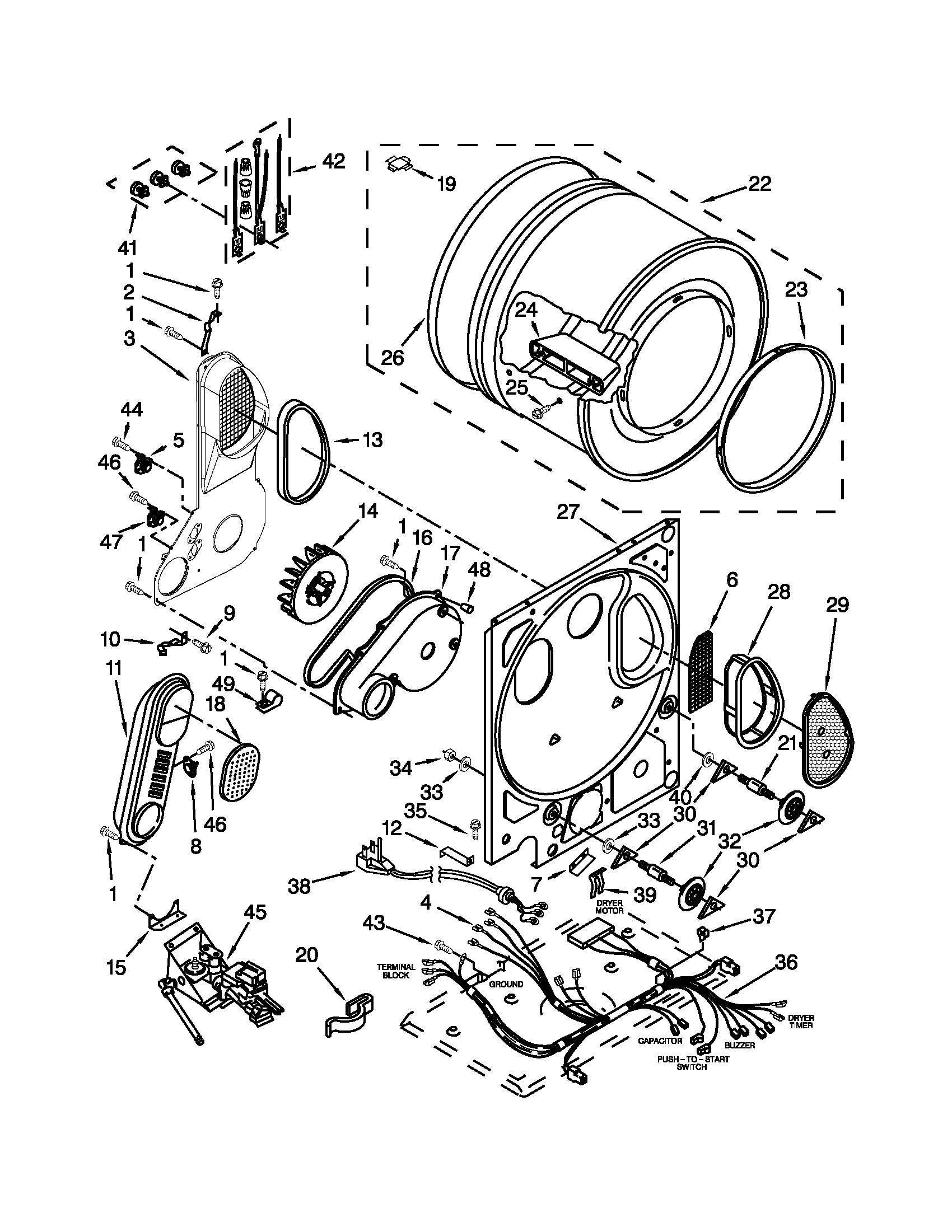 Dryer bulkhead parts