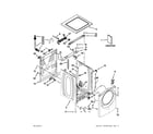 Whirlpool WFW95HEXL0 top and cabinet parts diagram