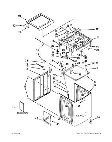 Top and cabinet parts