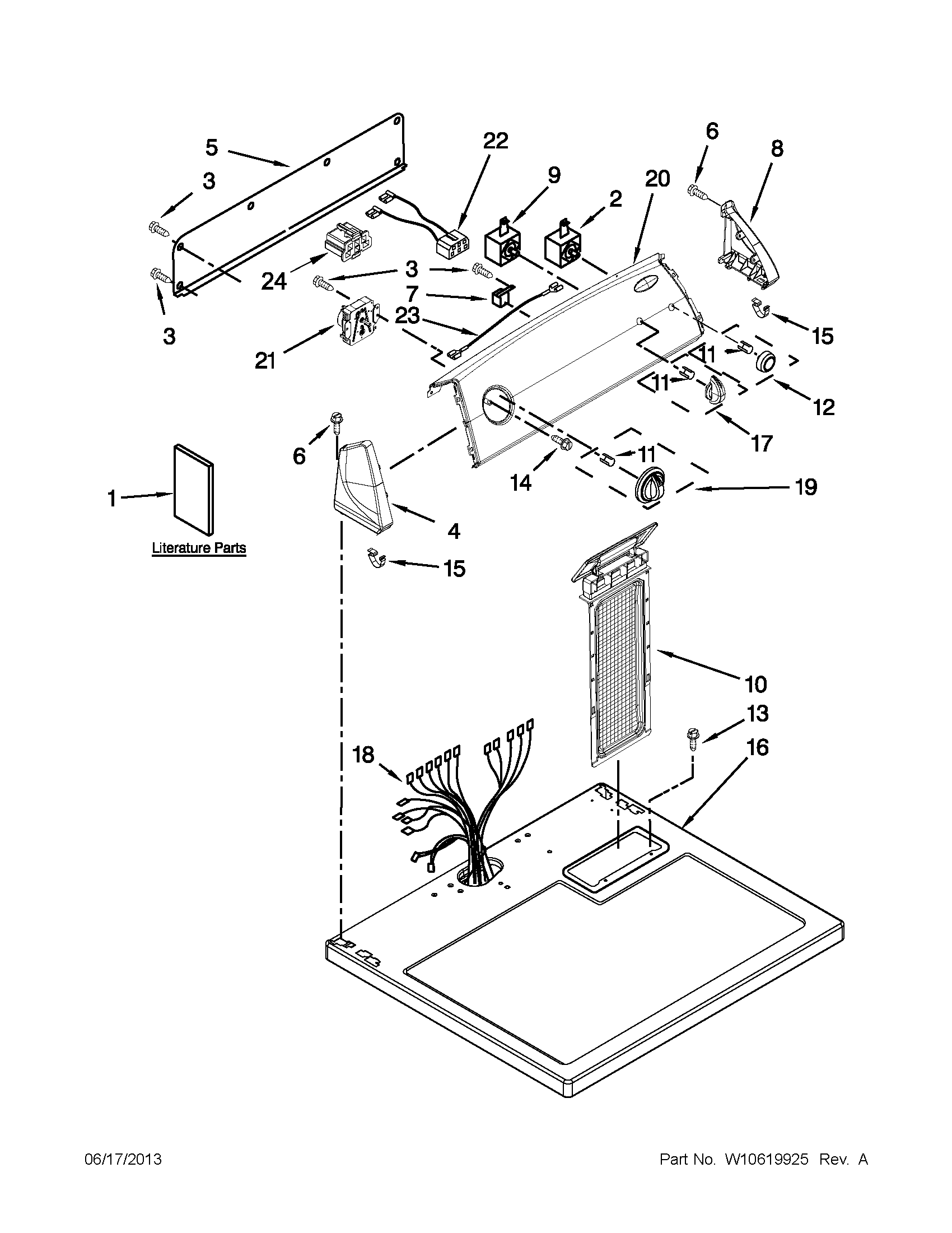 Top and console parts