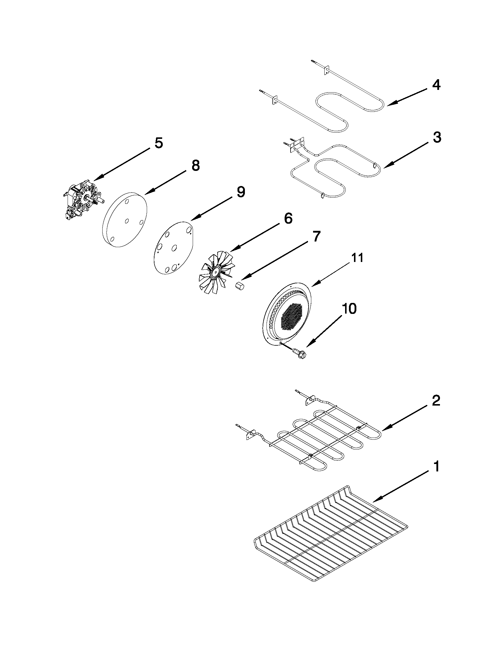 Internal oven parts