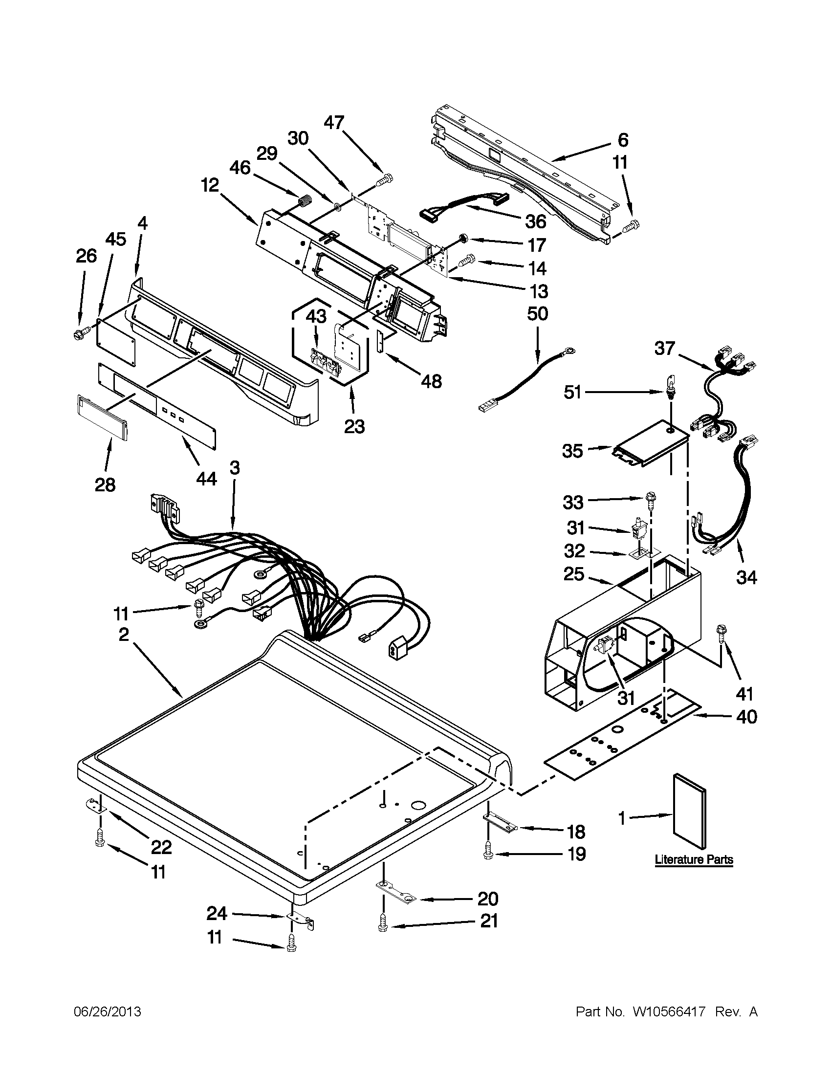 Top and console parts