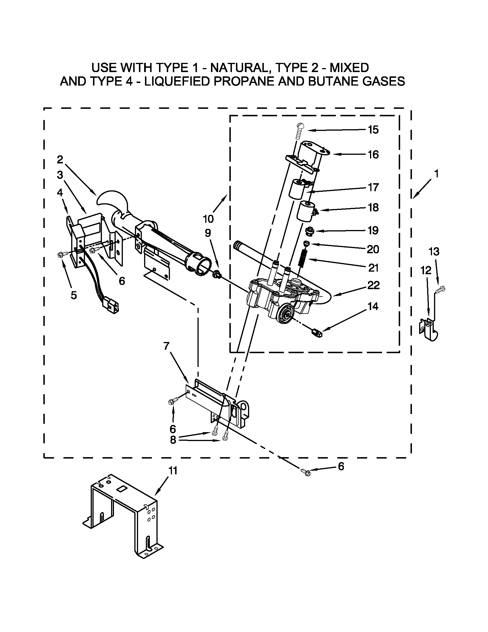 W10096909 BURNER ASSEMBLY PARTS