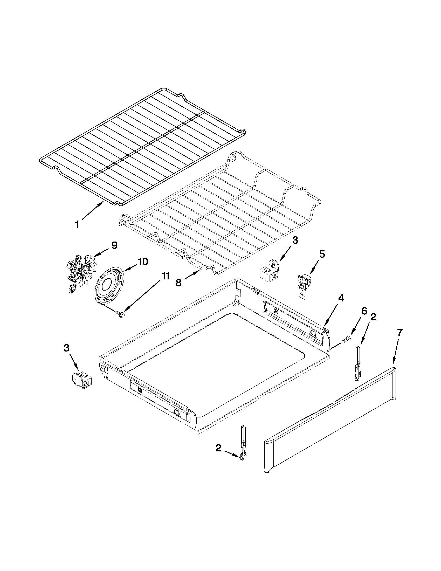 Internal oven parts