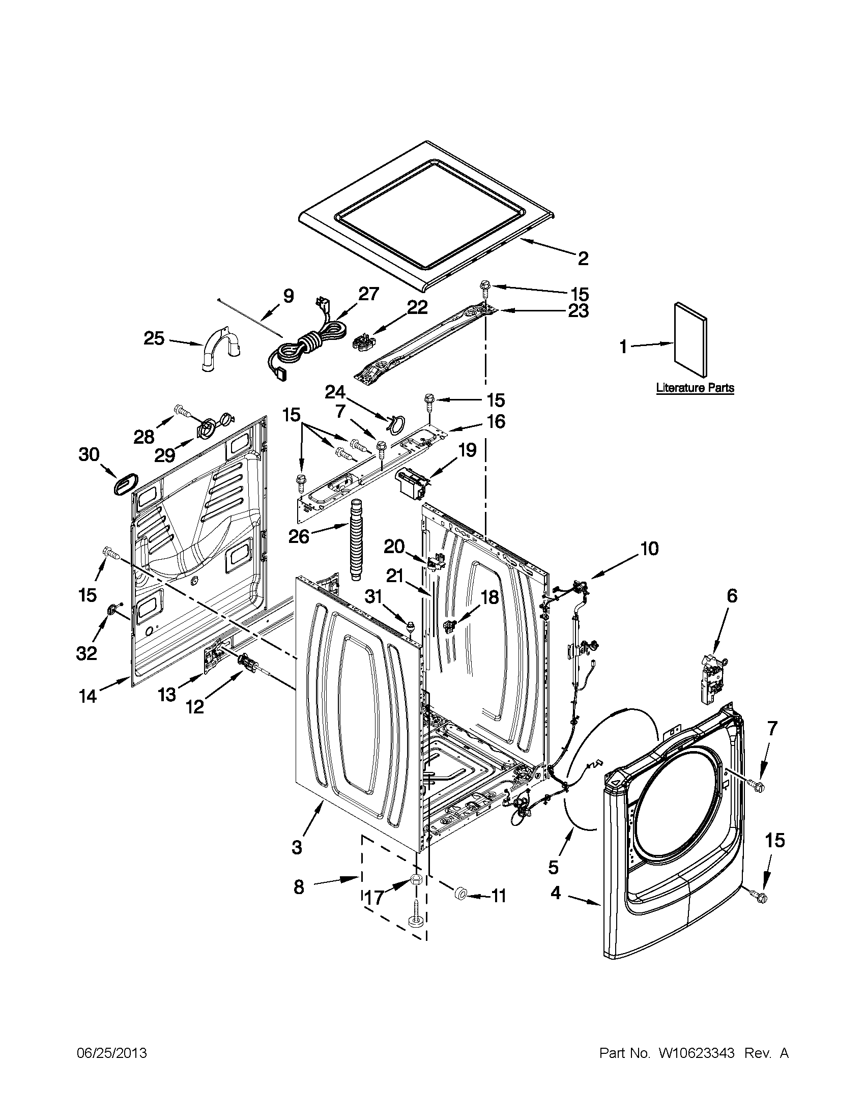 Top and cabinet parts