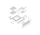 Whirlpool GY399LXUB03 drawer and rack parts diagram