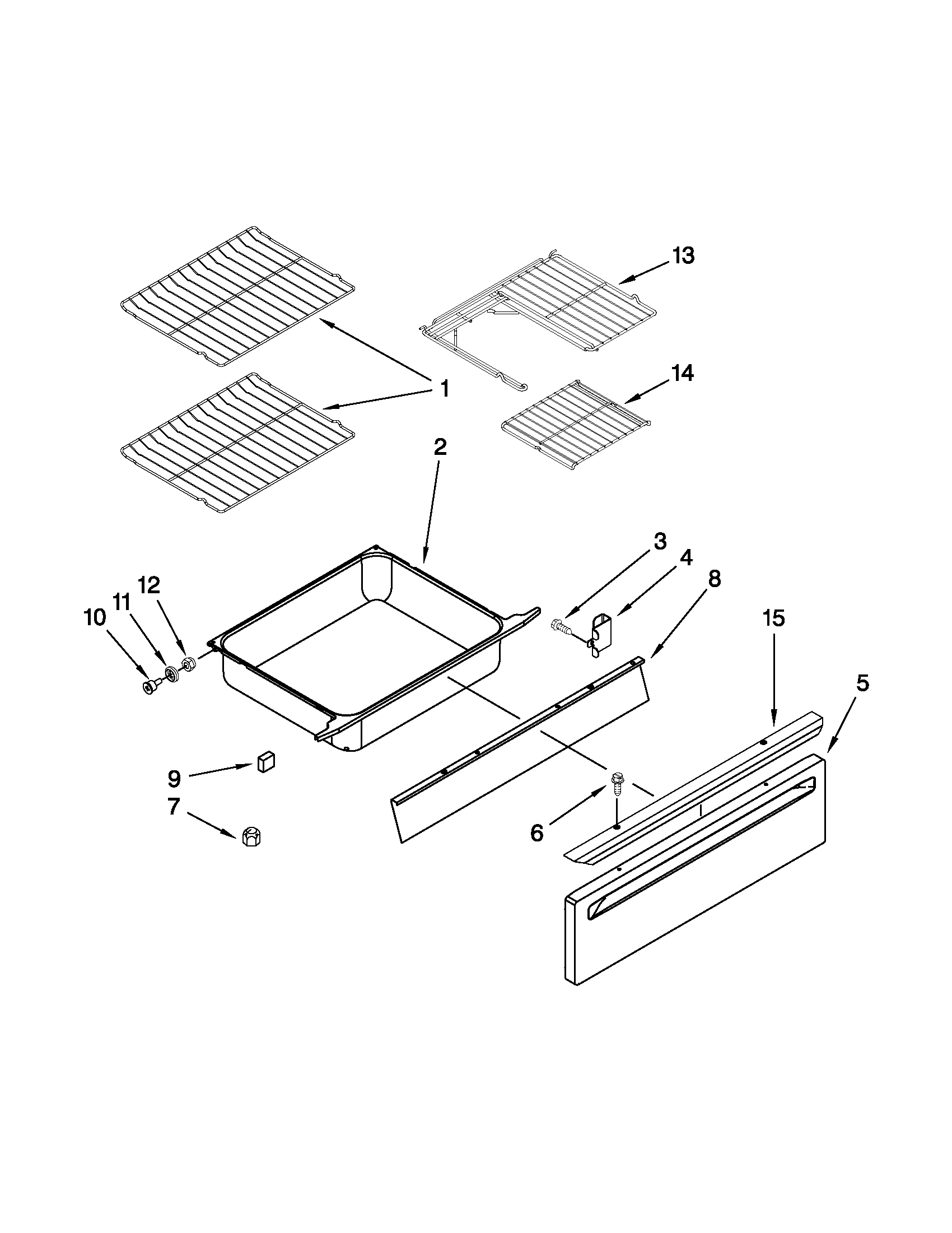 Drawer and rack parts