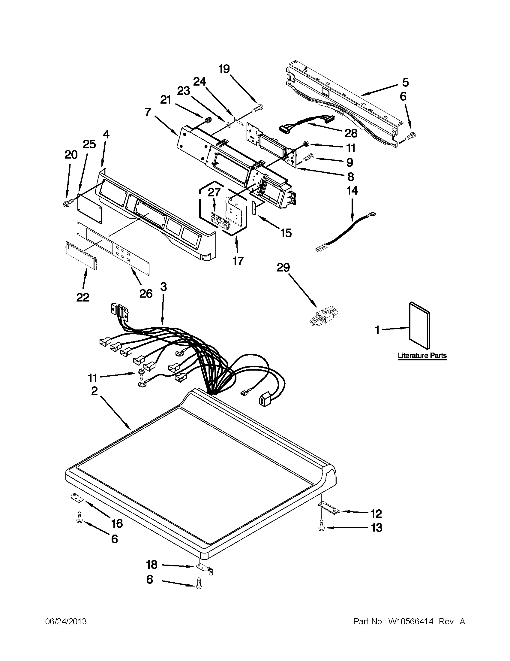 Top and console parts