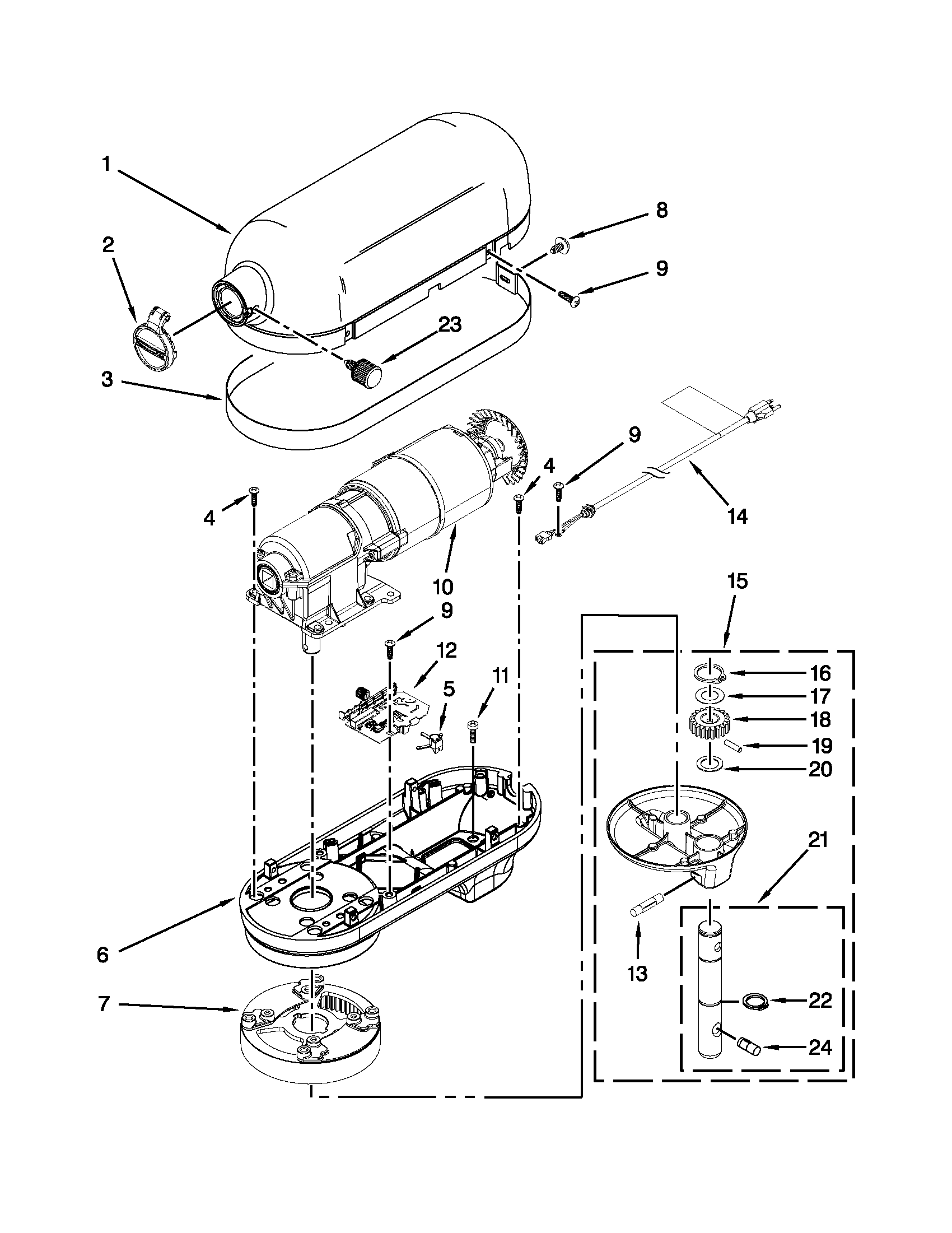 Case, gearing and planetary unit