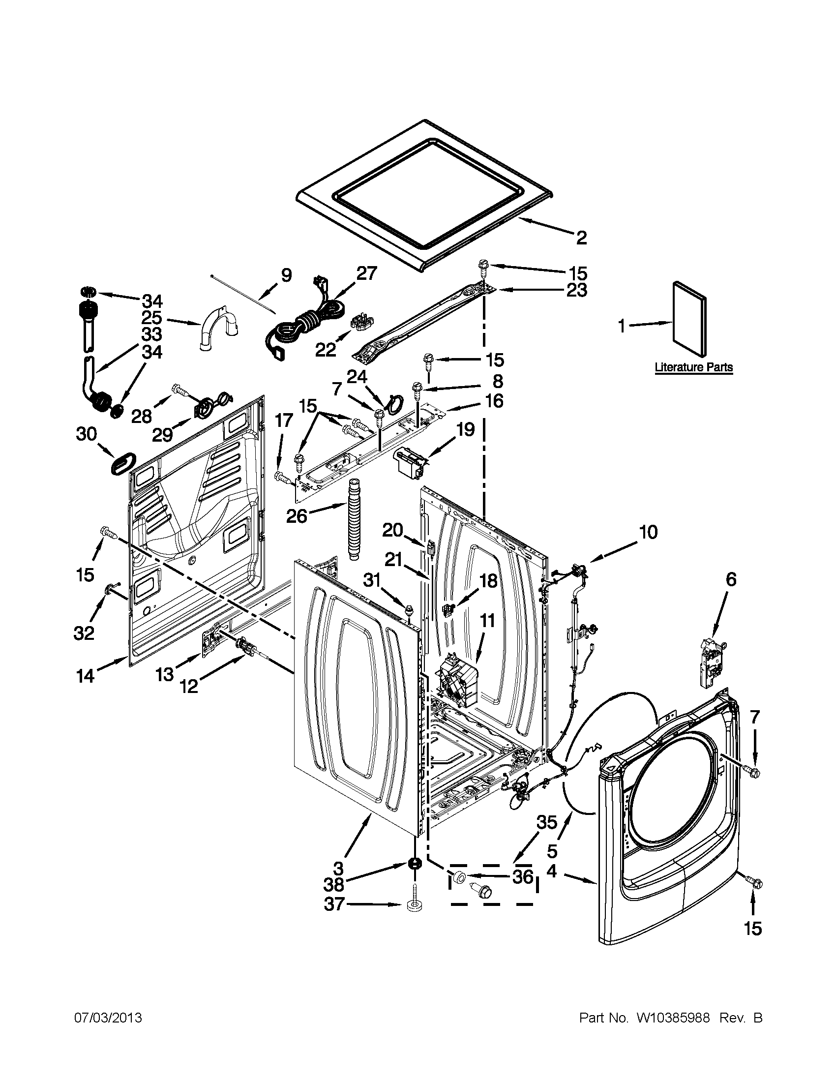 Top and cabinet parts