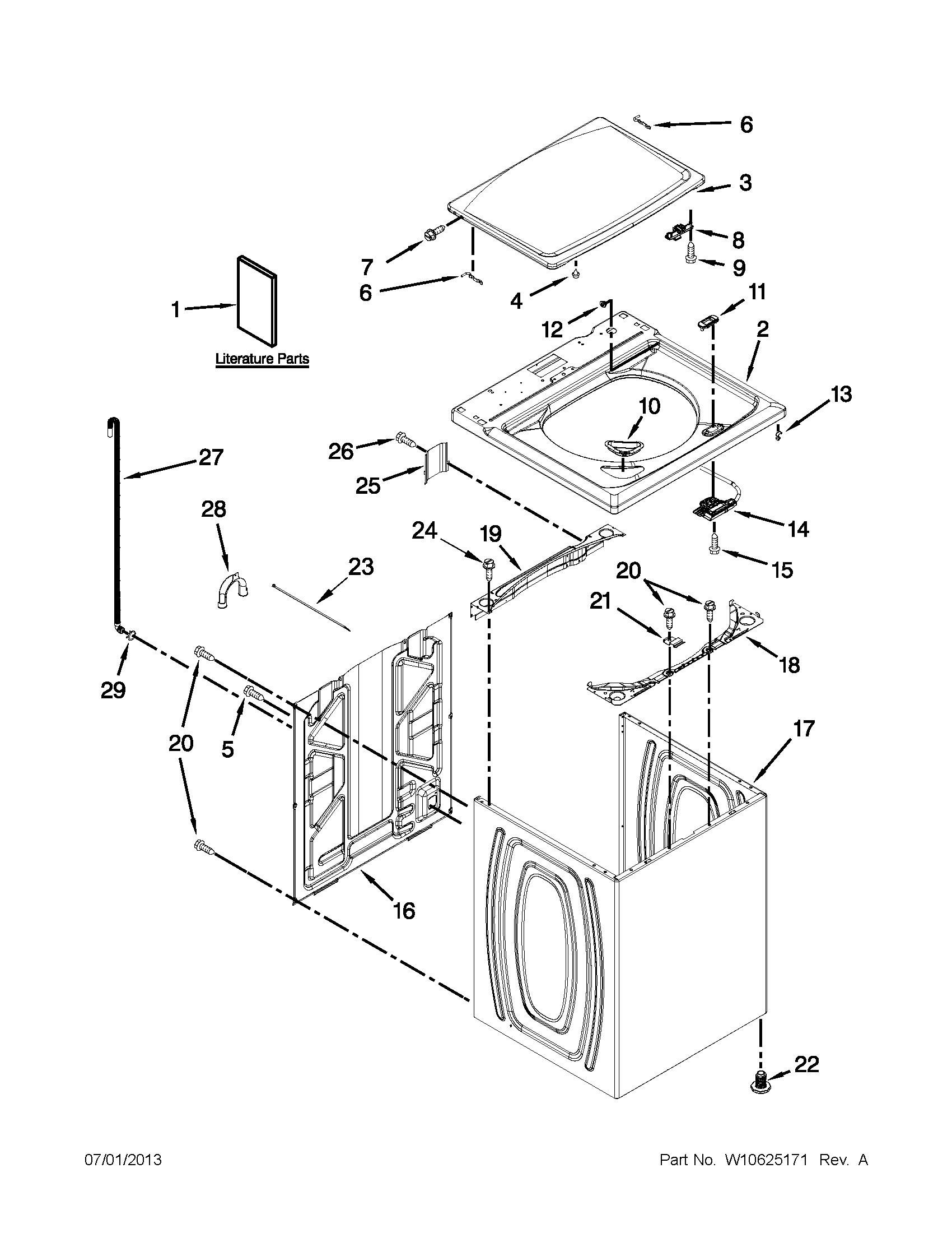 Top and cabinet parts