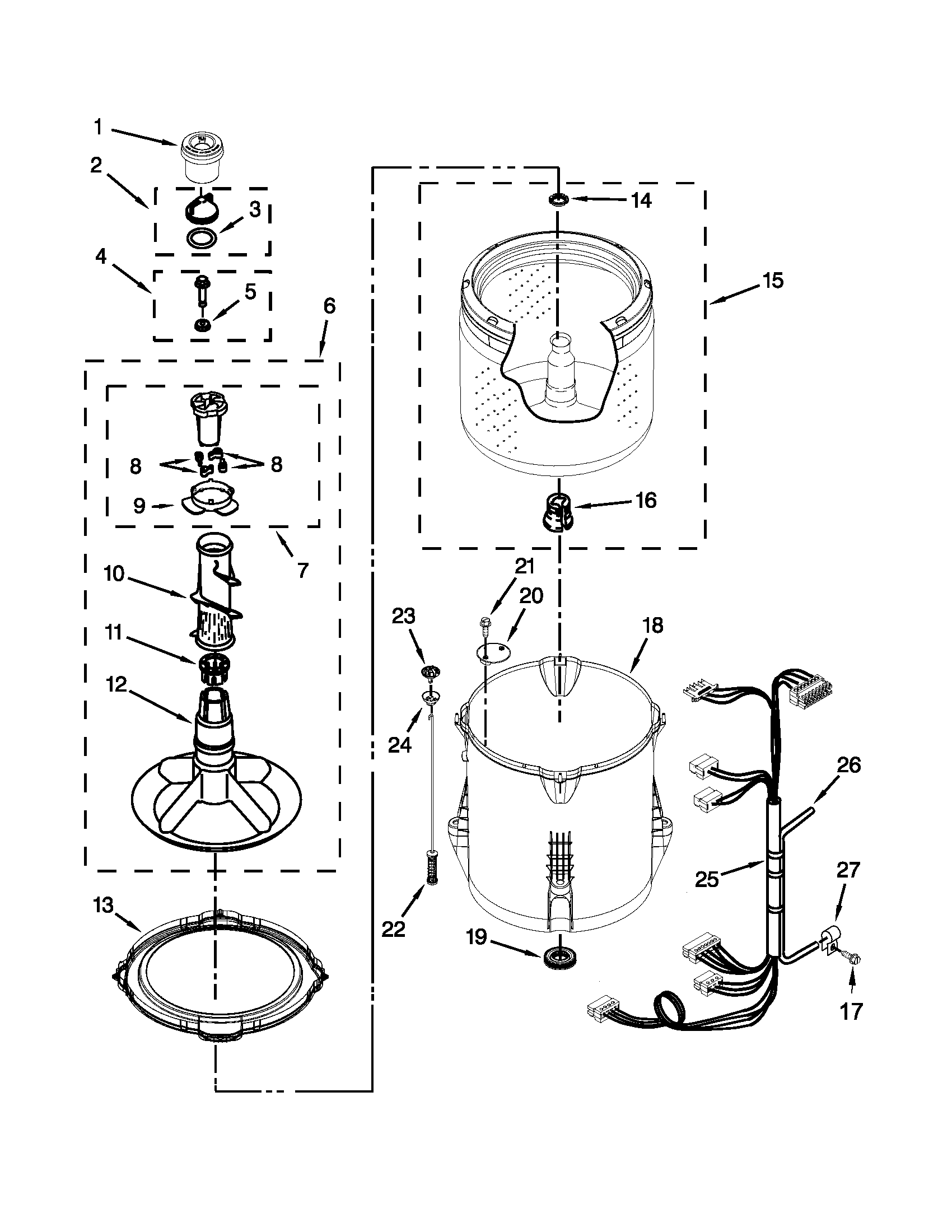 Basket and tub parts