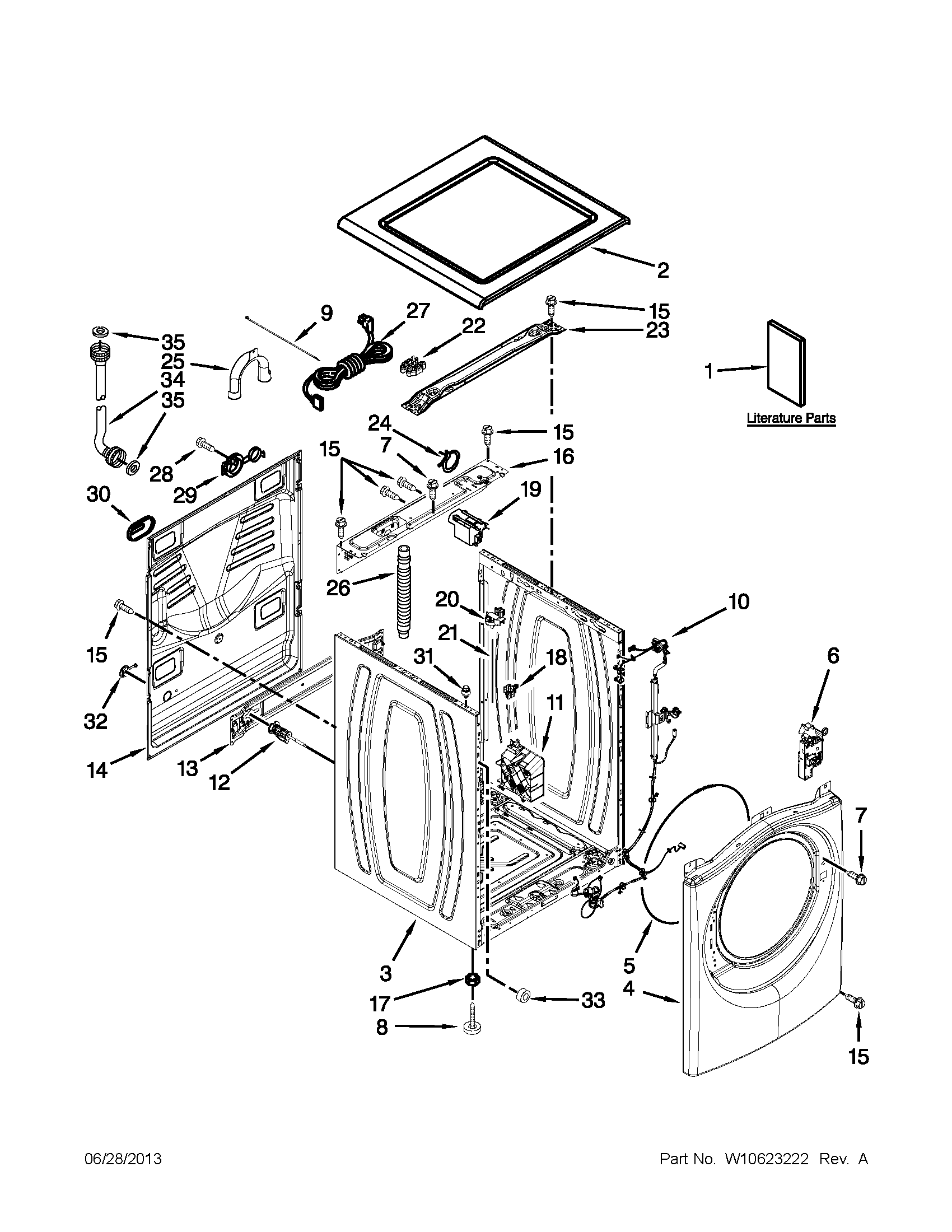 Top and cabinet parts
