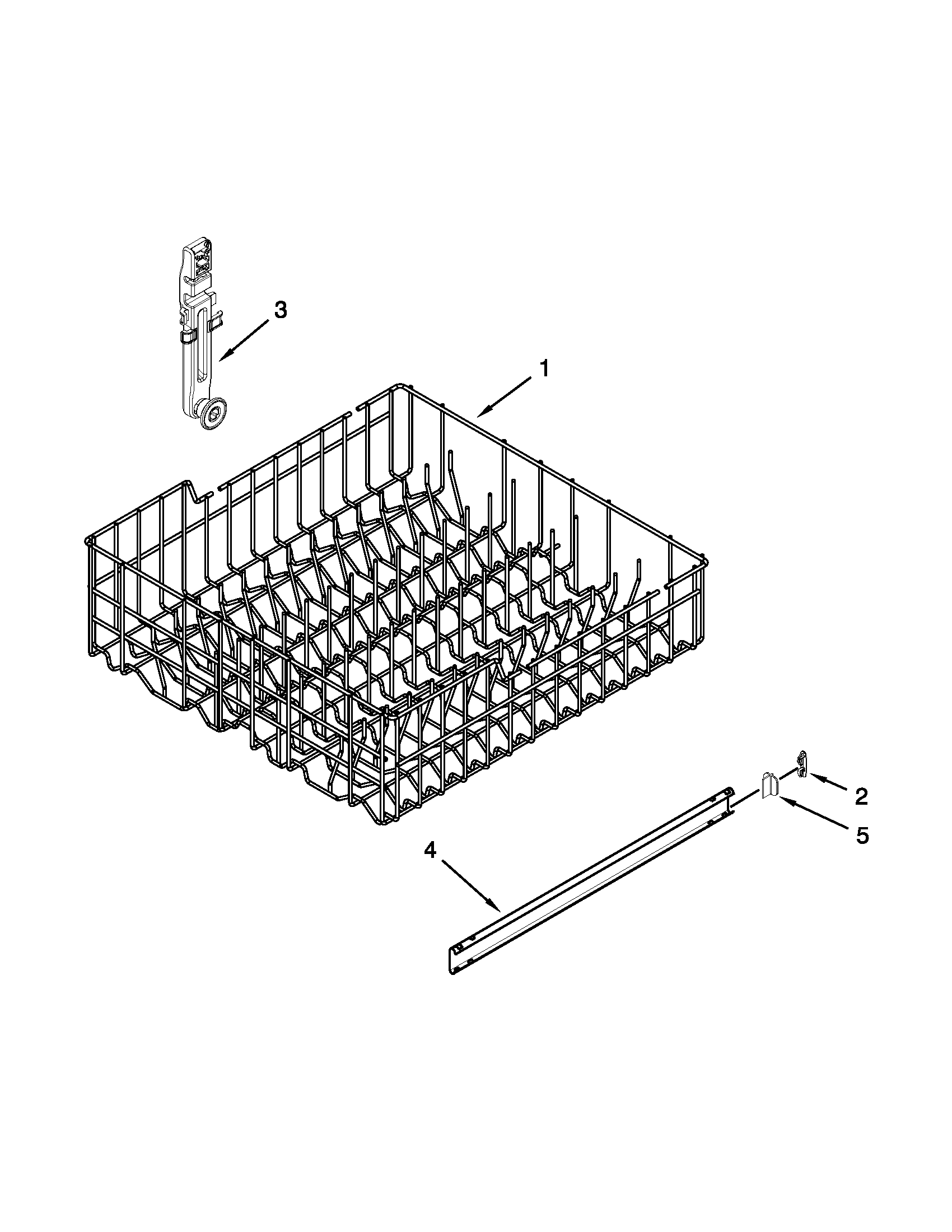 Upper rack and track parts