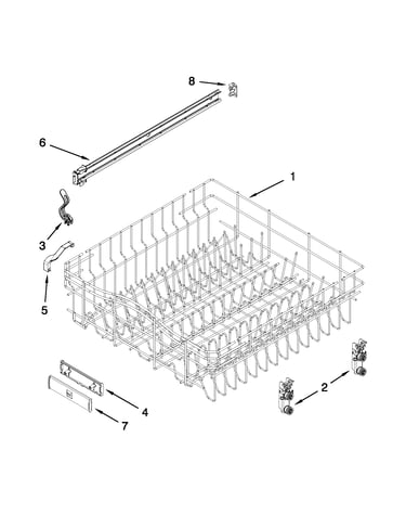 Upper rack and track parts