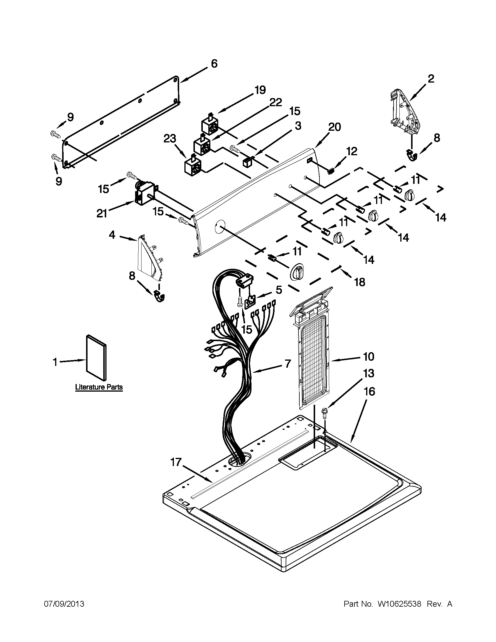 Top and console parts