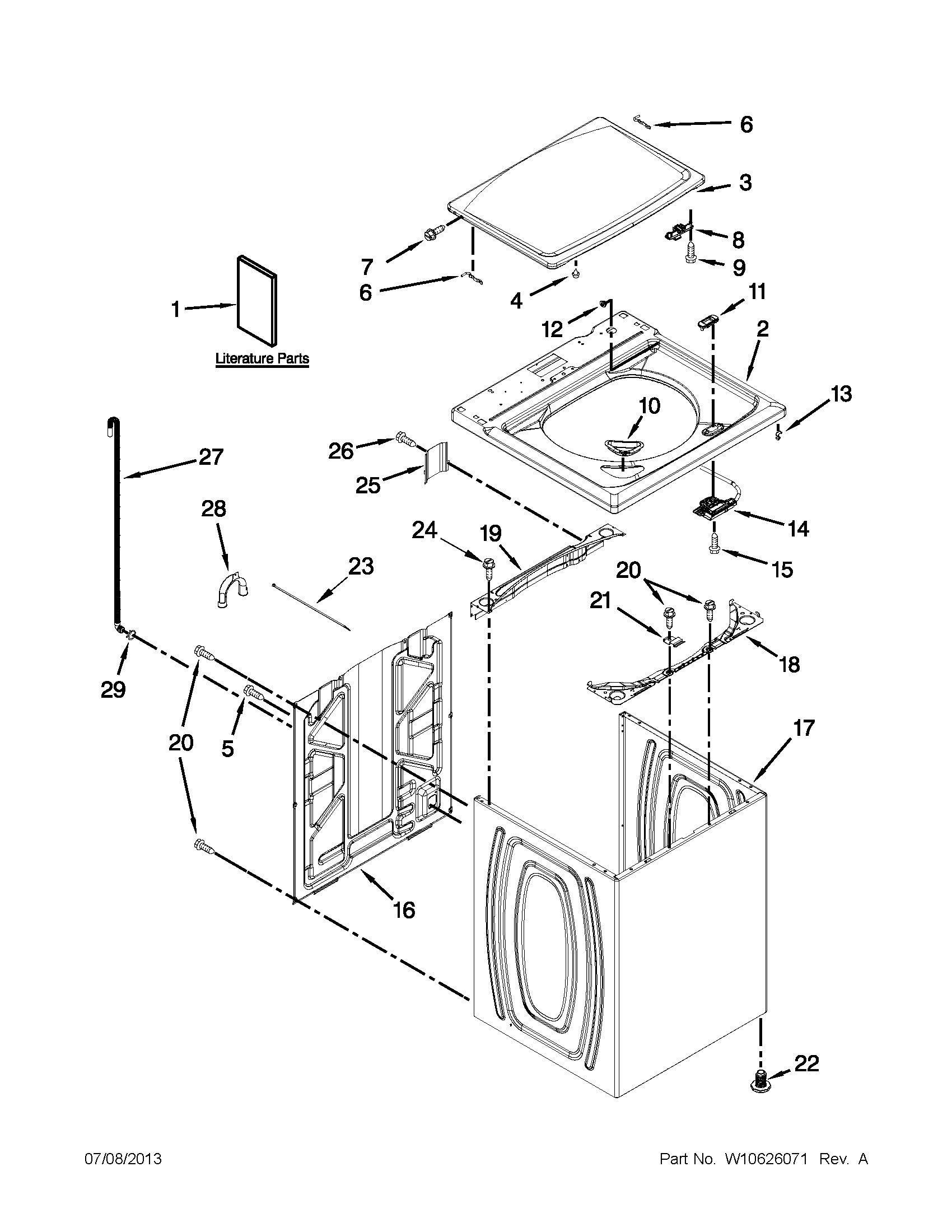 TOP AND CABINET PARTS