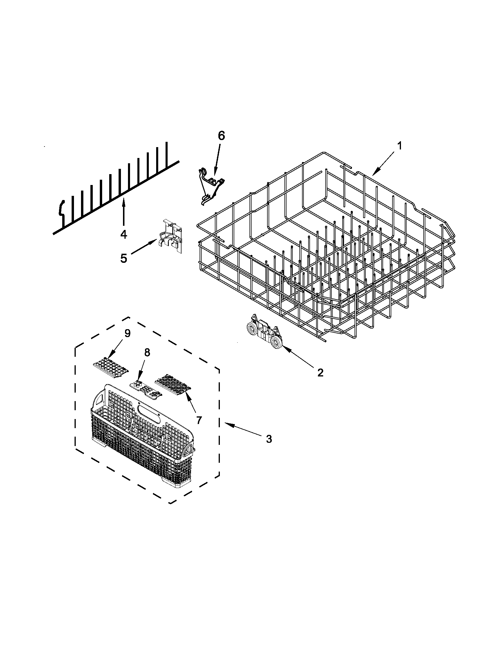 Lower rack parts