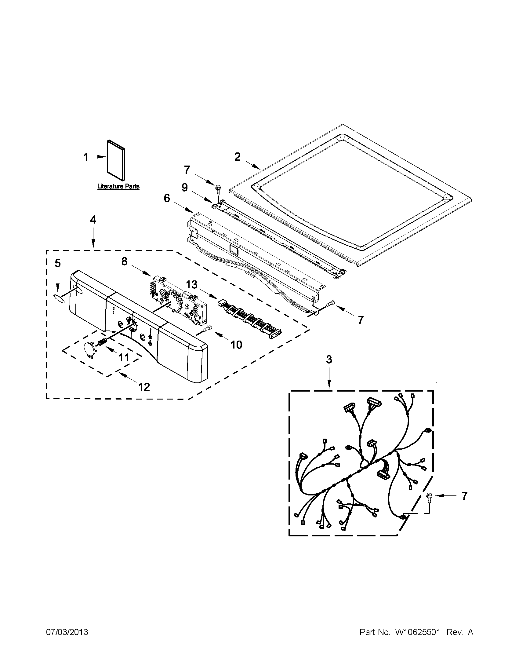 Top and console parts