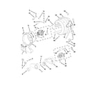 Maytag YMED7500YW1 drum and motor parts diagram