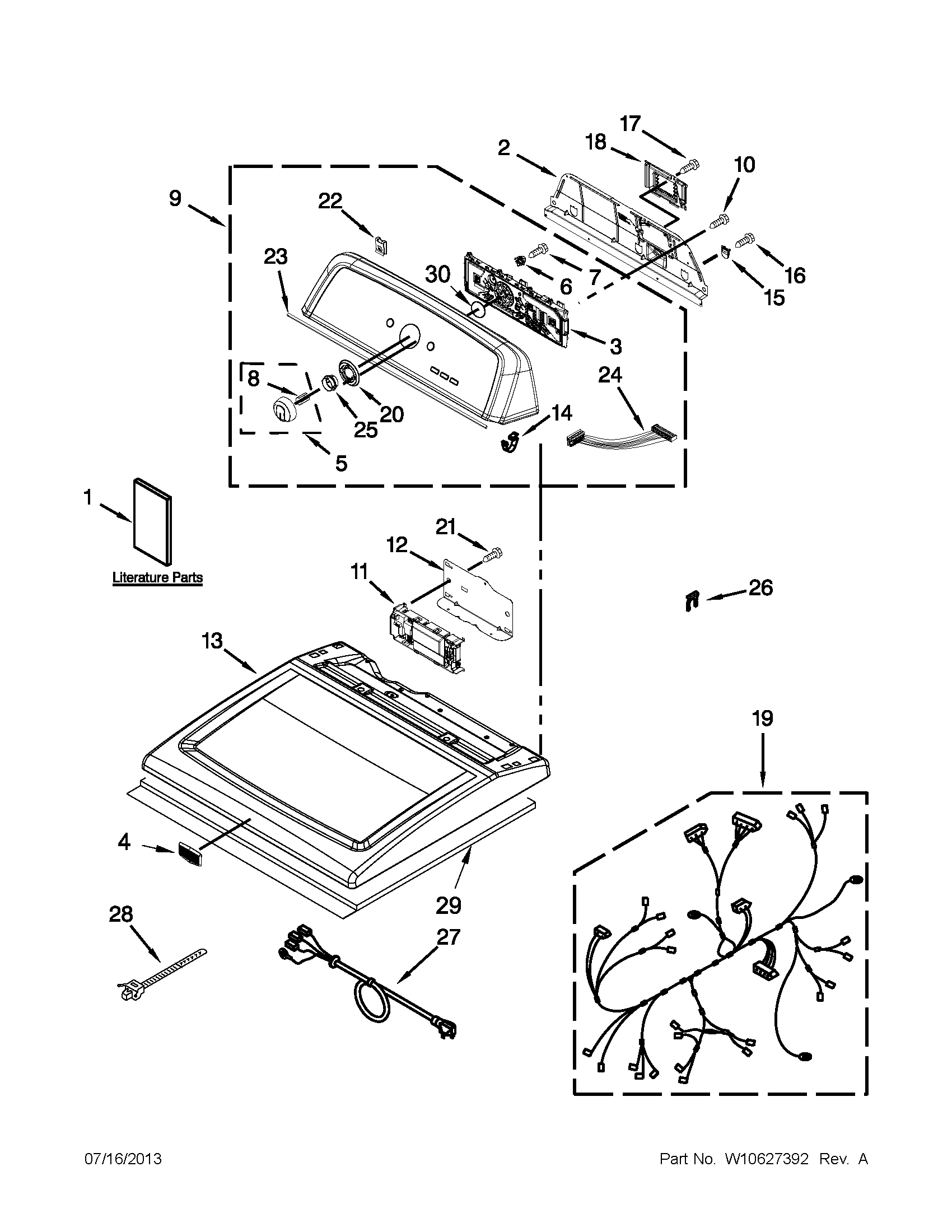 Top and console parts