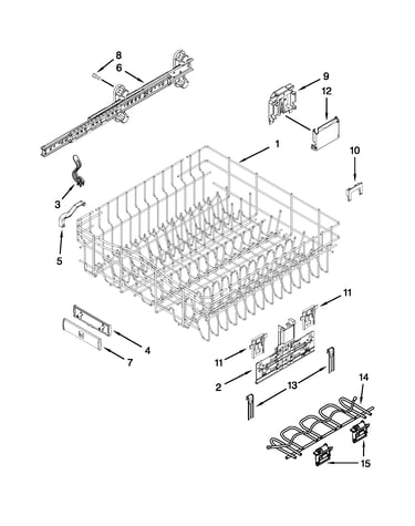 Upper rack and track parts