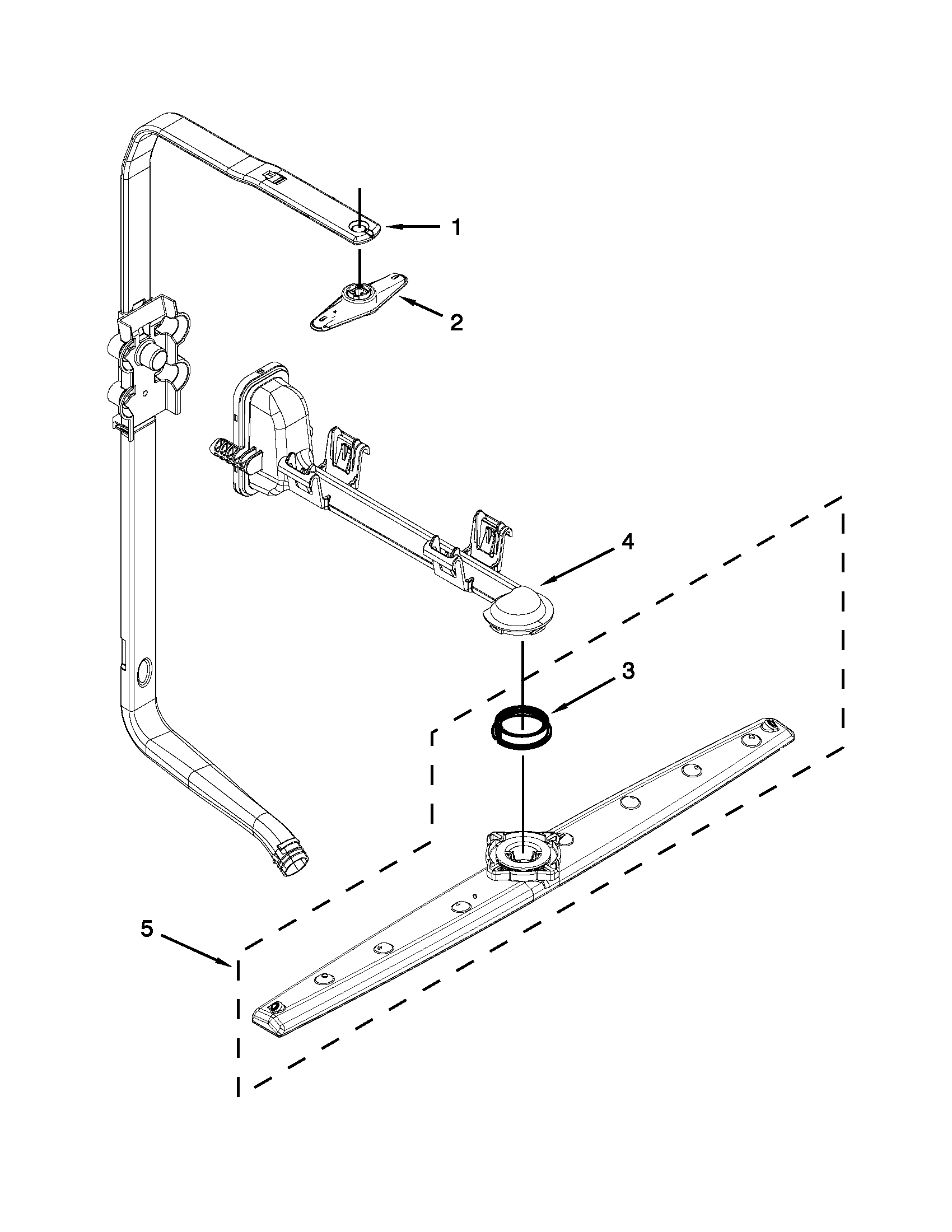 Upper wash and rinse parts