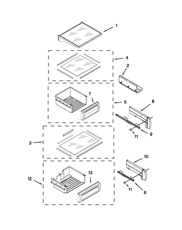 Refrigerator shelf parts