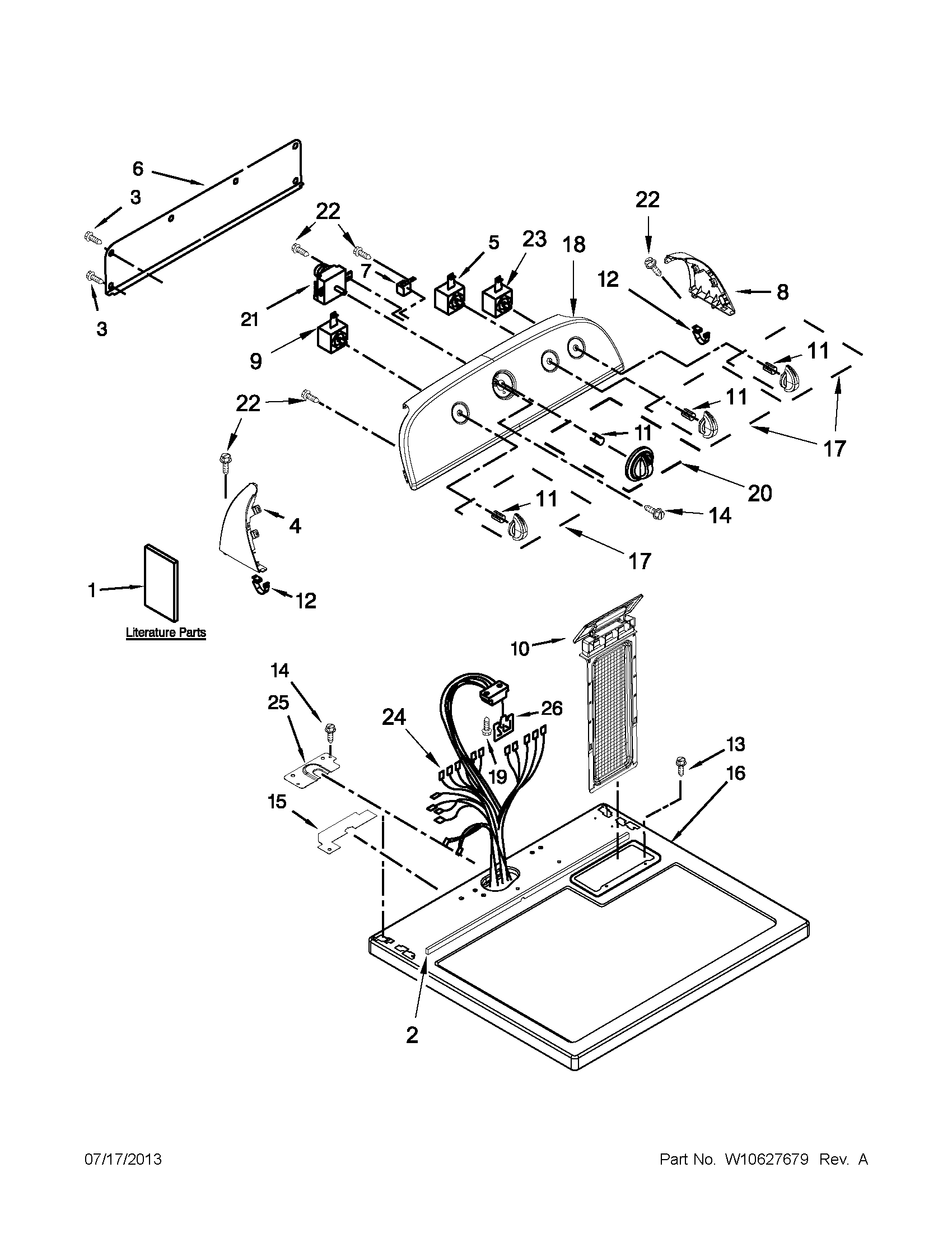 Top and console parts