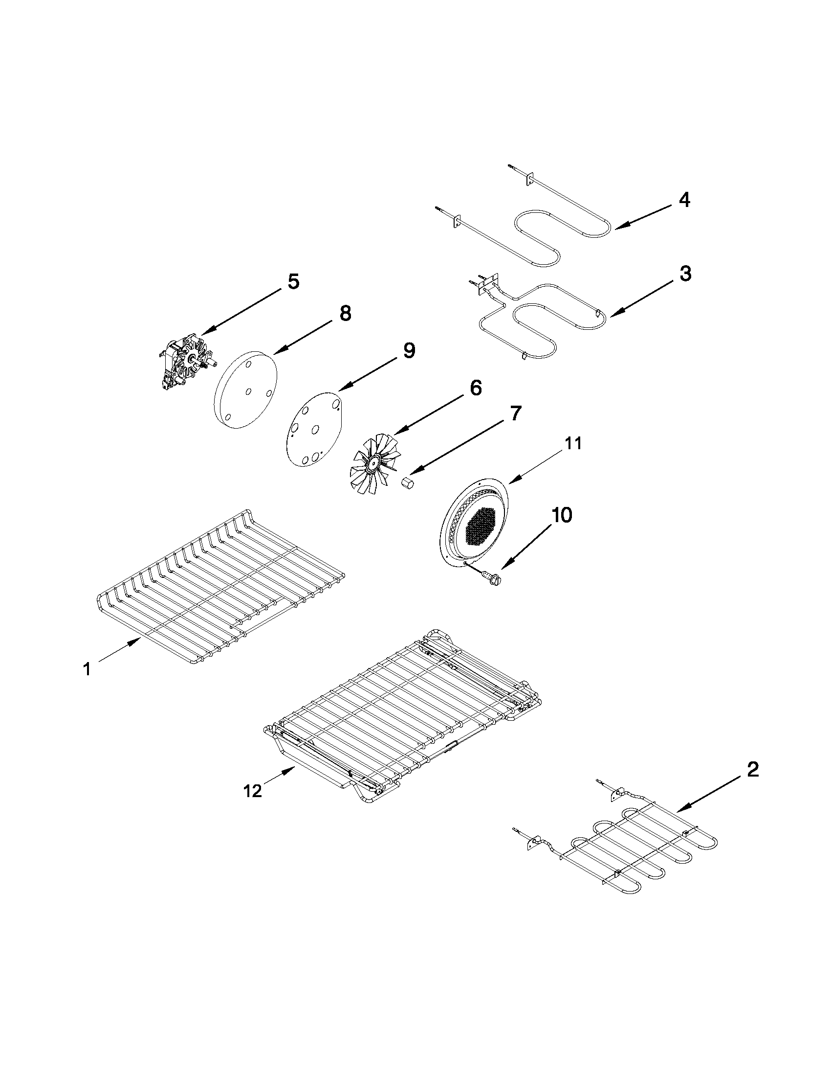 Internal oven parts