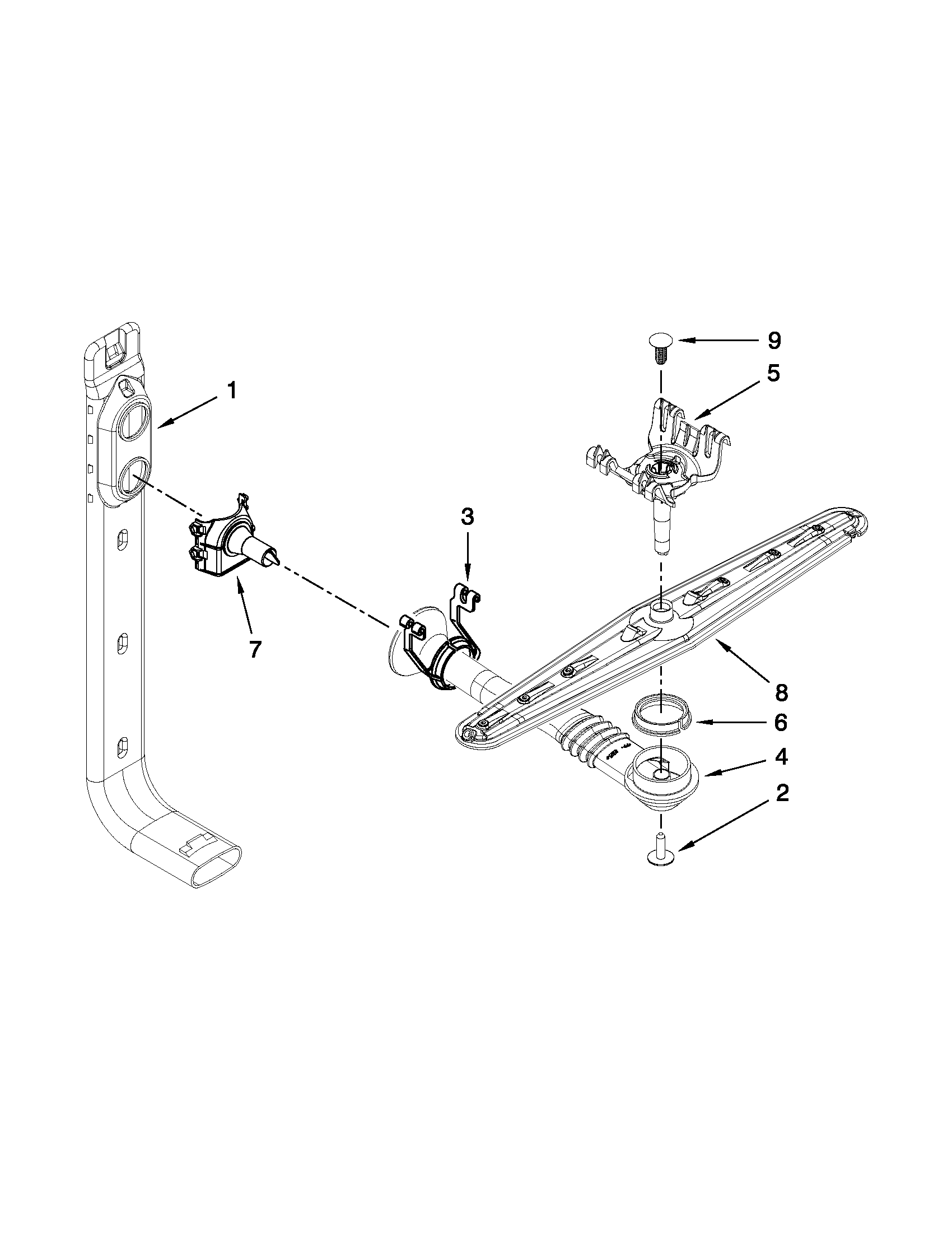 Upper wash and rinse parts