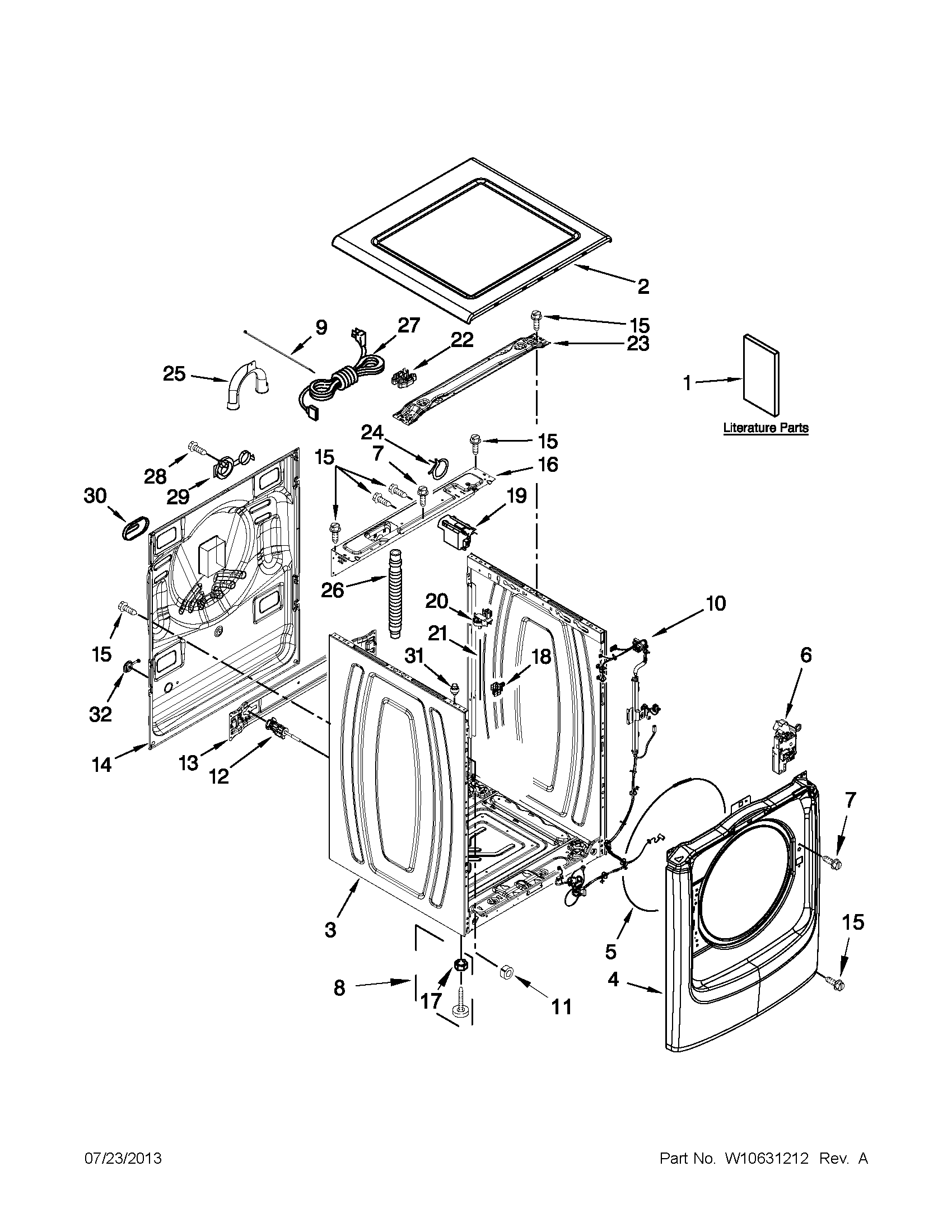 Top and cabinet parts