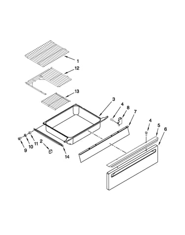 Drawer and rack parts