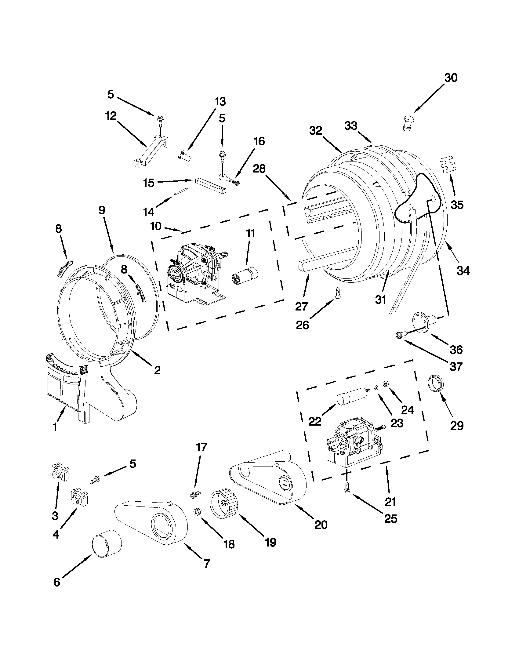 DRUM AND MOTOR PARTS