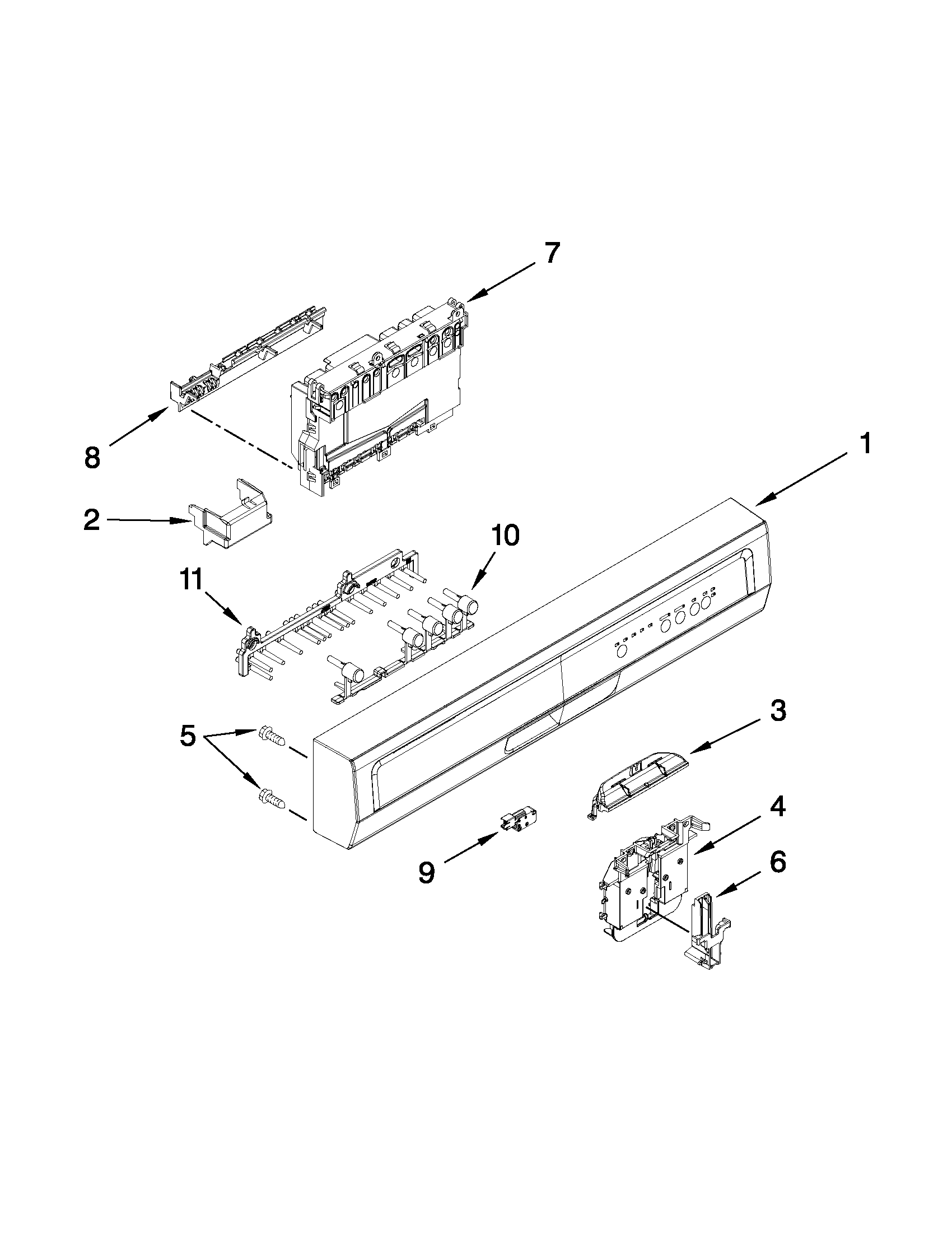 CONTROL PANEL AND LATCH PARTS