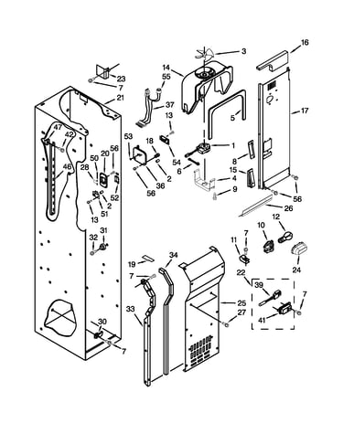 Freezer liner and air flow parts