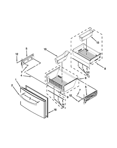 Freezer door parts