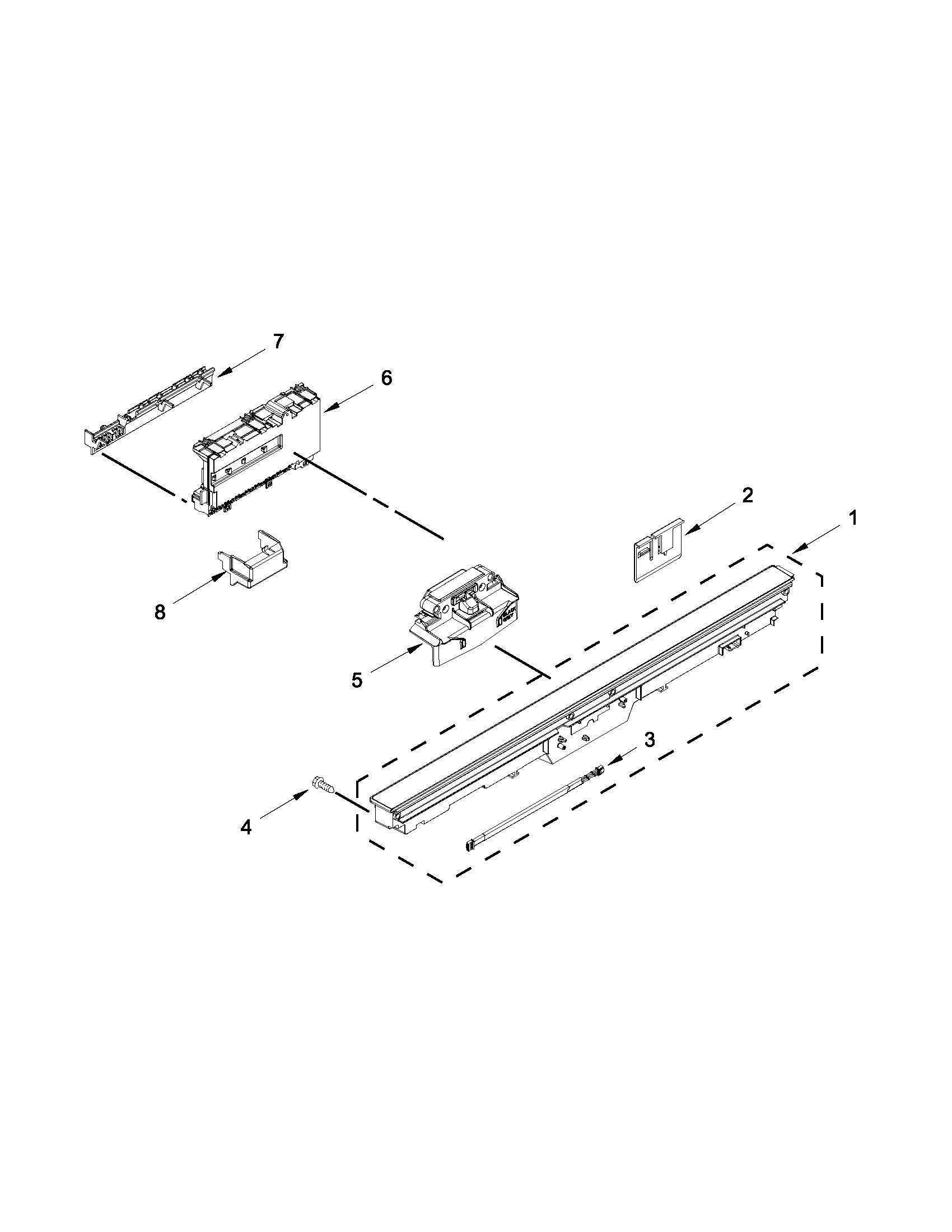 Control panel and latch parts