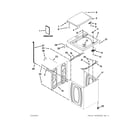 Maytag 4GMVWC300YW2 top and cabinet parts diagram