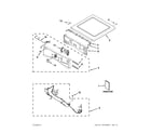 Whirlpool YWED97HEXL1 top and console parts diagram