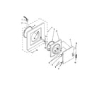 Whirlpool YLTE5243DQB dryer front panel and door parts diagram