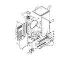 Whirlpool YLTE5243DQB dryer cabinet and motor parts diagram