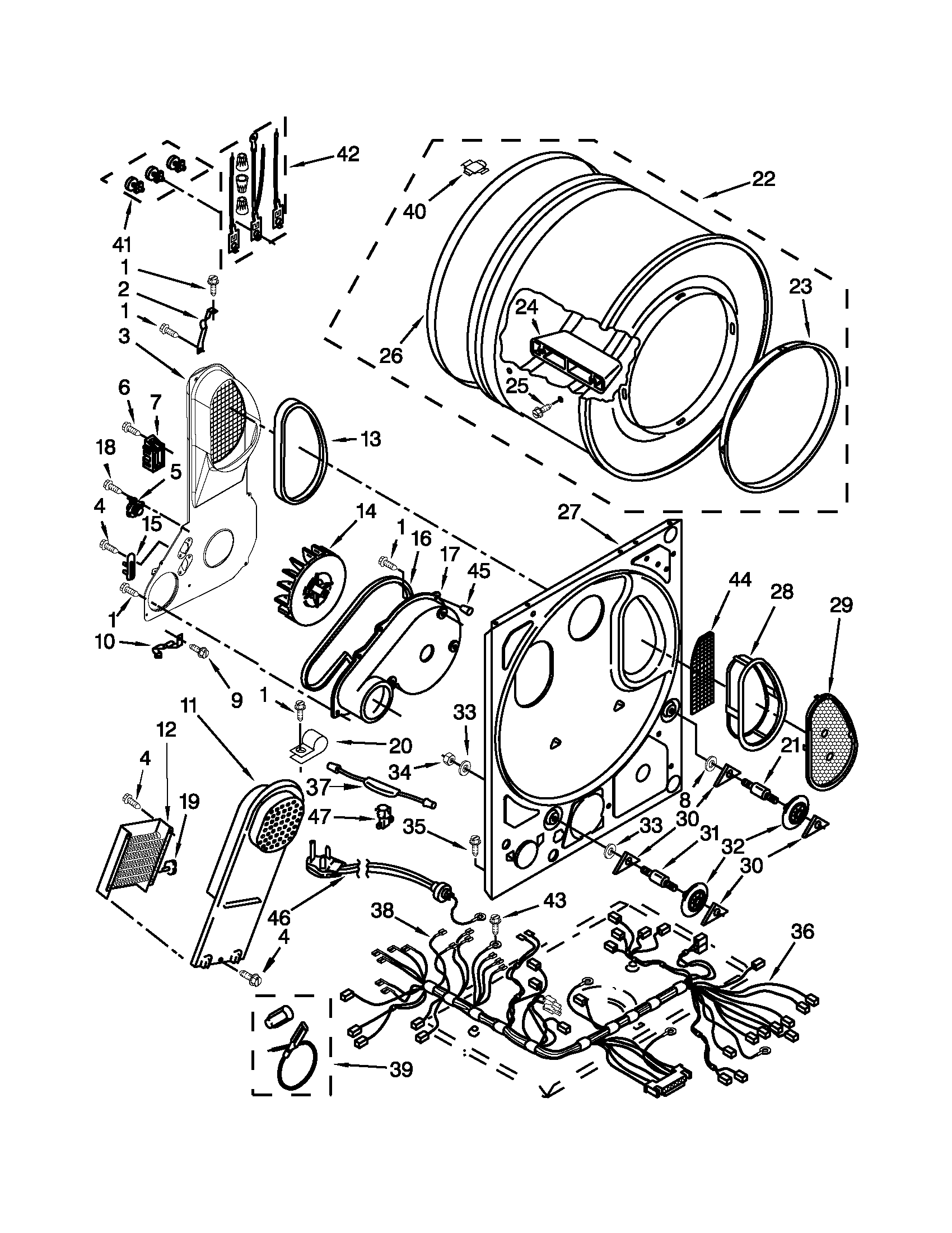 Dryer bulkhead parts