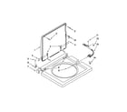 Whirlpool YLTE5243DQB washer top and lid parts diagram