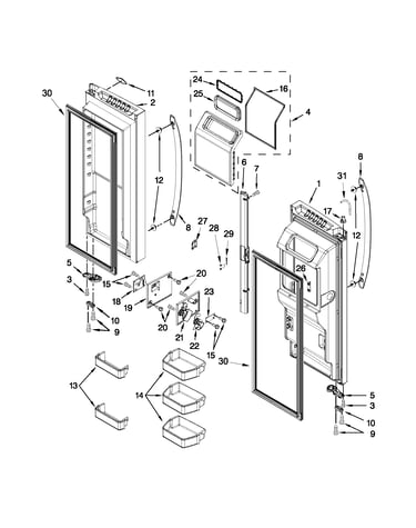 Refrigerator door parts