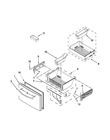 Freezer door parts