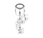 Whirlpool WTW4800BQ0 gearcase, motor and pump parts diagram