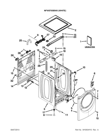 Top and cabinet parts