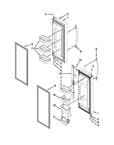 Refrigerator door parts